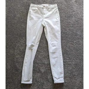 BlankNYC The Bond White Distressed Skinny Jeans Size 27 Cotton Blend Rips